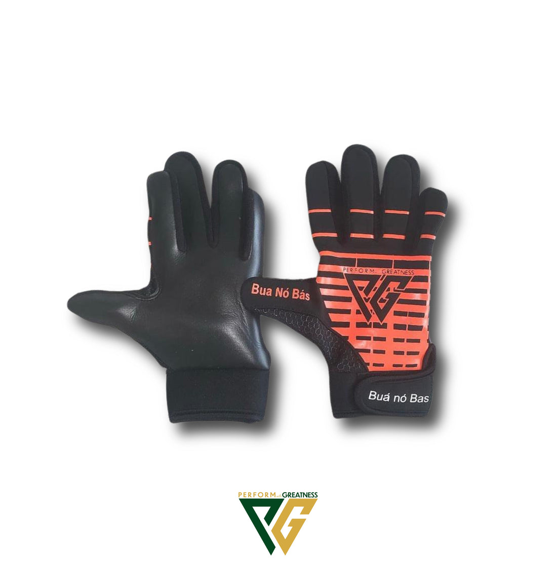 Junior PWG Strapped Black & Orange Gloves