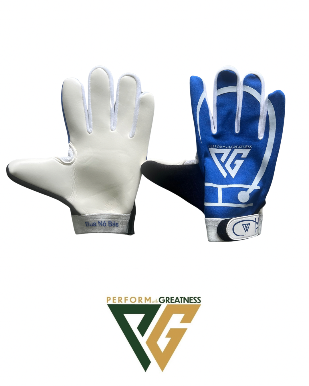 Adult PG Strapless Royal Blue/White Gloves