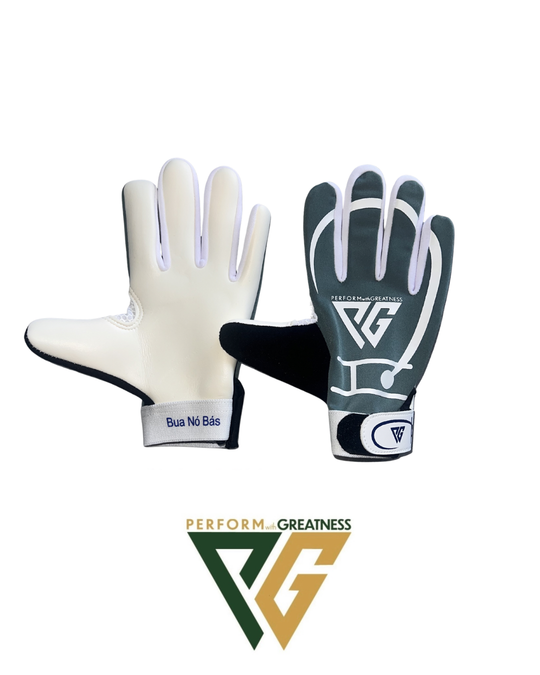 Junior PWG Strapped Green &amp; White Gloves