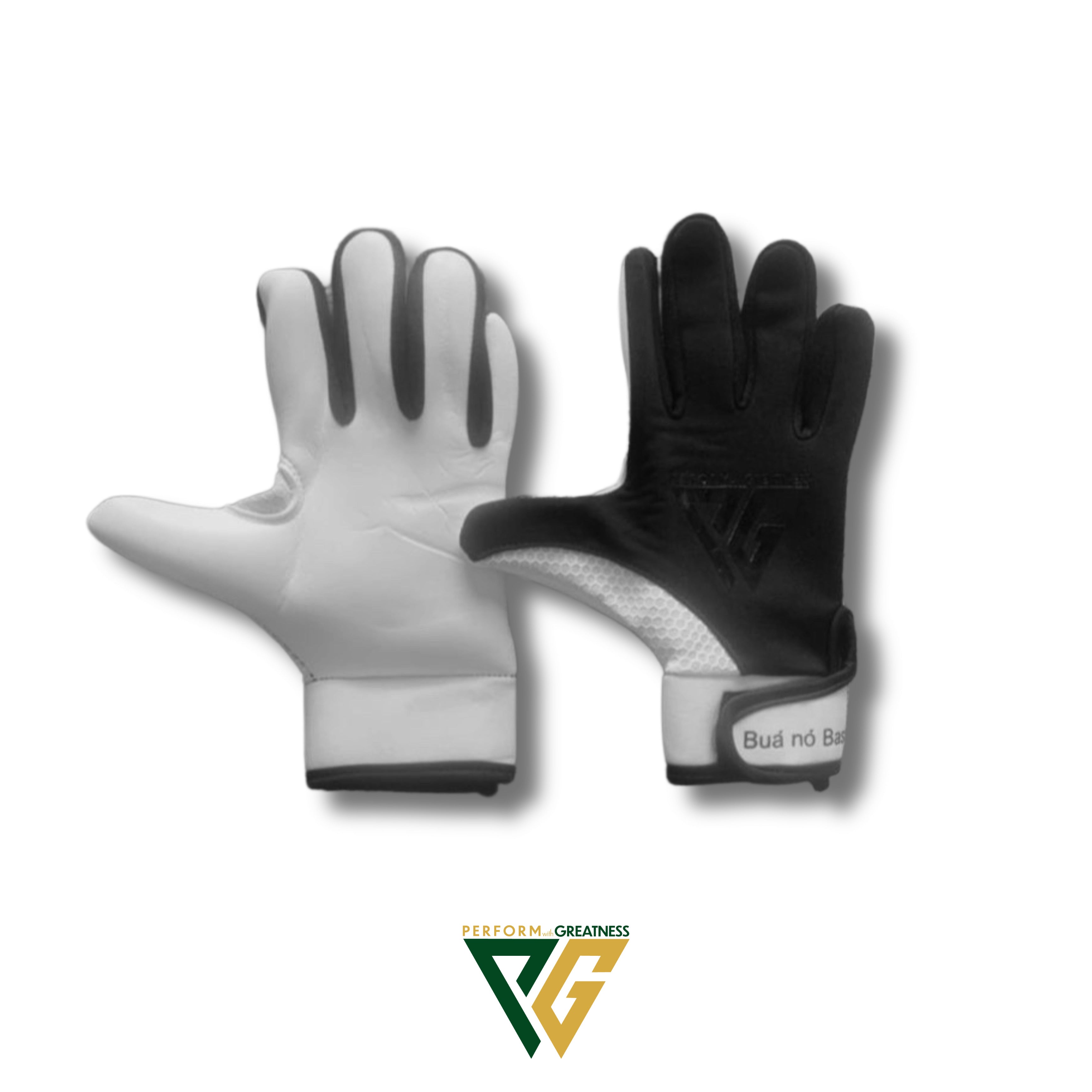 Adult PWG Strapped Black &amp; White Gloves